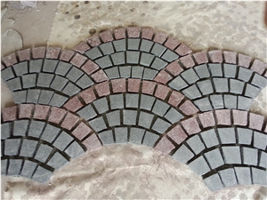 Porphyry Green Porfido Cubes, Pavers, Split,Flamed