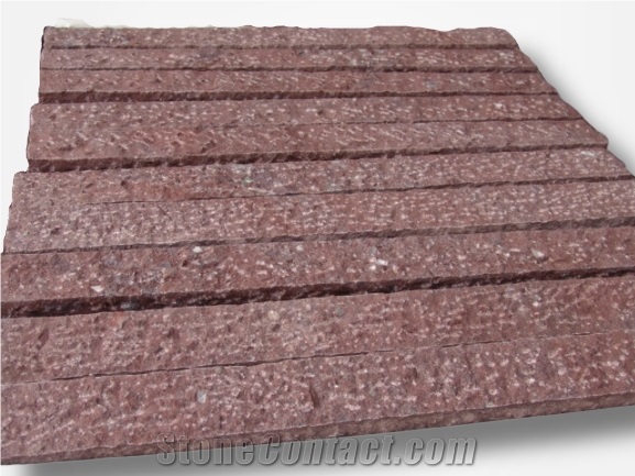 Porphyry Red, Dayang Red Porphyry Rosa Porfido Kerbstone Pineappled Saw Curbs