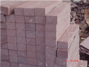 Porphyry Red, Dayang Red Porphyry Rosa Porfido Kerbstone Pineappled Saw Curbs