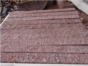 Porphyry Red, Dayang Red Porphyry Rosa Porfido Pineappled Tiles Kerbs