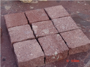 Porphyry Red Porfido Cubes, Pavers, Lanscape