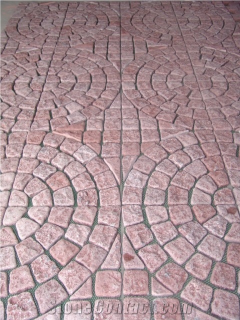 Porphyry Red Porfido Cubes, Pavers, Lanscape