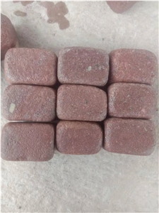 Porphyry Red Porfido Cubes Pavers Tumbled Cobble