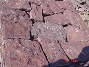 Porphyry Red Porfido Flagstone Split Landscape