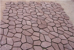 Porphyry Red Porfido Flagstone Split Landscape