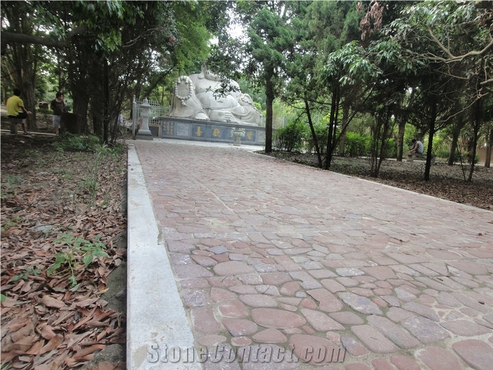 Porphyry Red Porfido Flagstone Split Landscape