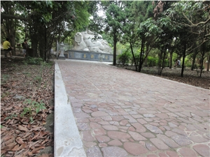 Porphyry Red Porfido Flagstone Split Landscape