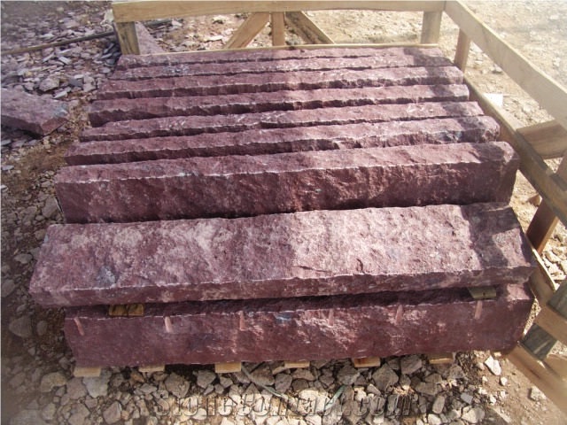 Porphyry Red Porfido Kerbstone Pavers