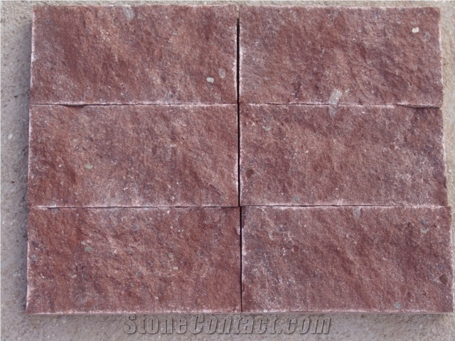 Porphyry Red Porfido Kerbstone Pavers