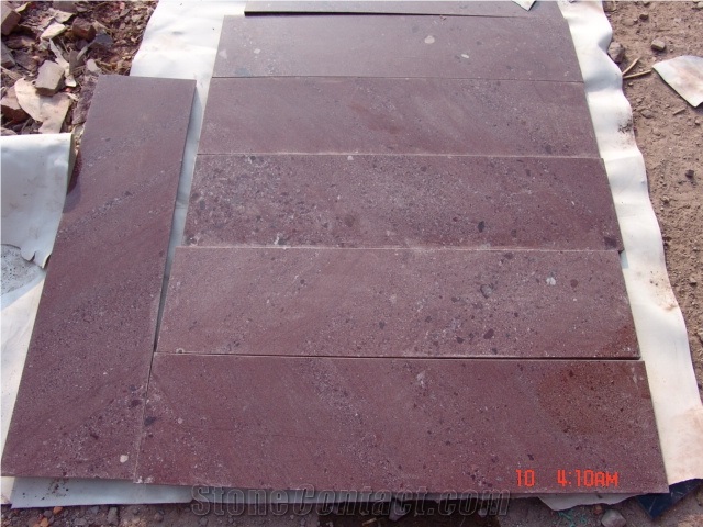 Porphyry Red Porfido Tiles Flamed, Polished, Cubes