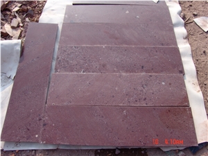 Porphyry Red Porfido Tiles Flamed, Polished, Cubes