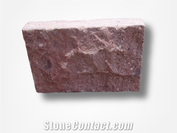 Porphyry Red Rosa Porfido Pavers Split Cobbles