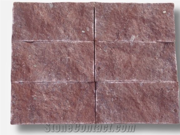 Porphyry Red Rosa Porfido Pavers Split Cobbles