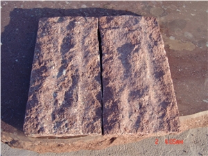 Porphyry Red Rosa Porfido Pavers Split Cobbles