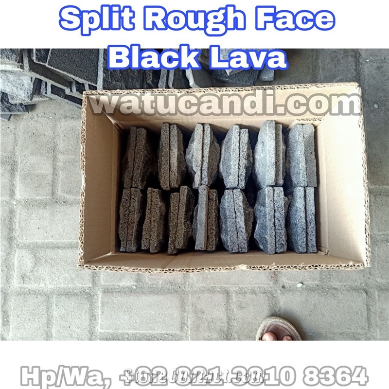 Black Lava Rough Split Face Batu Alam Candi