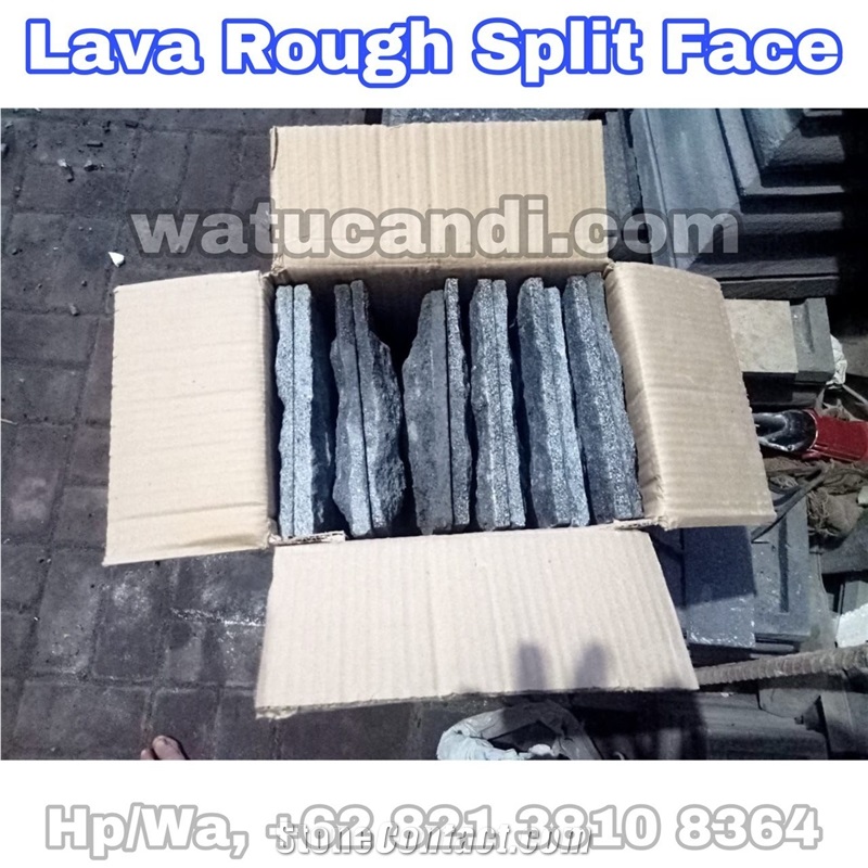 Black Lava Rough Split Face Batu Alam Candi