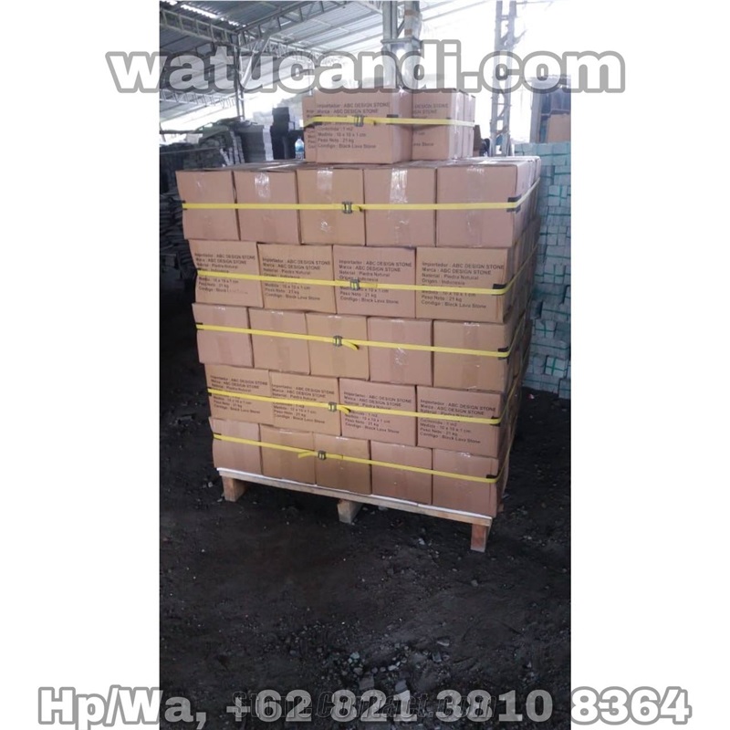 Black Lava Rough Split Face Batu Alam Candi