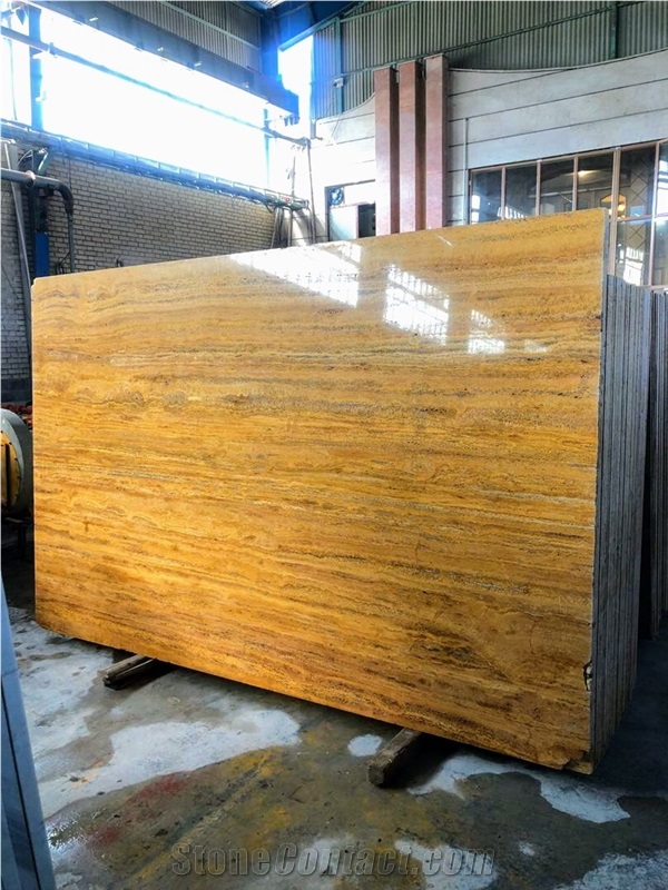 Azarshar Yellow Travertine Slabs