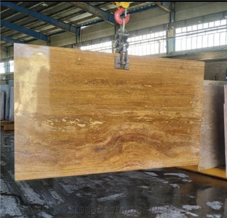 Azarshar Yellow Travertine Slabs