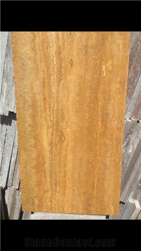 Azarshar Yellow Travertine Slabs
