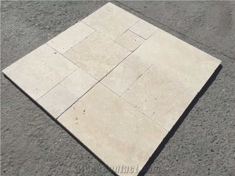 Pima Ivory Travertine Tumbled French Pattern