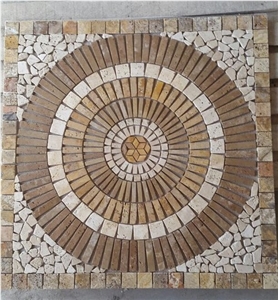 Travertine Mosaic Floor Medallions