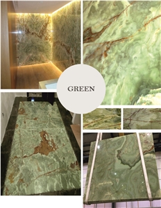 Dark Green Onyx Slabs, Tiles