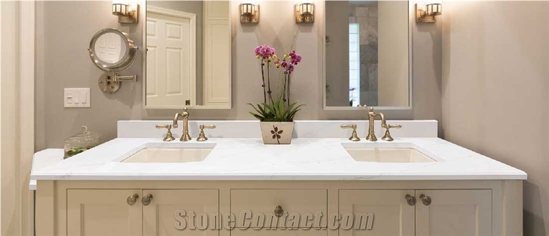 Calacatta Arno Quartz Bathroom Countertop