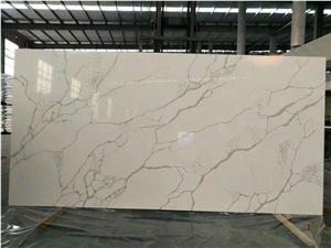 Classy White Calacatta Quartz Slabs&Tiles