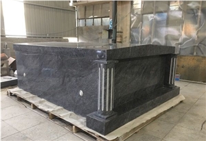 Bahama Blue Granite Two Crypt Side Mausoleum Bahama Blue Granite Two Crypt Side Mausoleum
