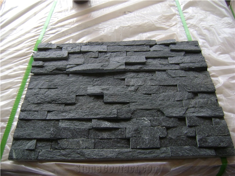Black Quartzite Culture Stone,Black Cladding Stone