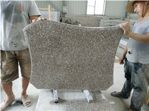China Brown Granite G664 Engraved Poland Headstone