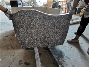 China Brown Granite G664 Engraved Poland Headstone