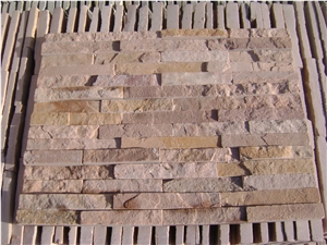 Dark Red Sandstone Cultured Ledge Stone Cladding