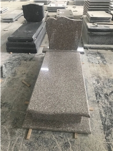 G635 Pink/Single Upright Granite Gravestone