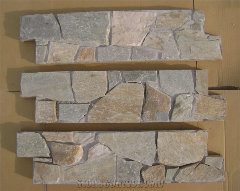 Grey Slate Cemented Stacked Stone,Natural Split