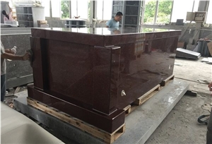 India Red Granite Monument Four Crypts Mausoleum