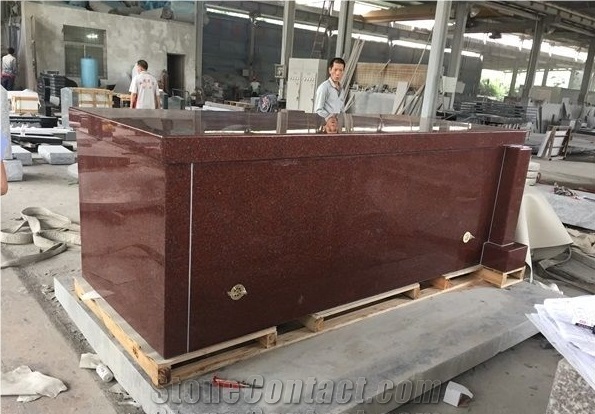 India Red Granite Monument Four Crypts Mausoleum