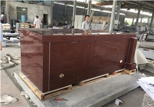 India Red Granite Monument Four Crypts Mausoleum