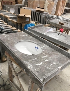 Silver Emperador Grey Marble Vanity Tops