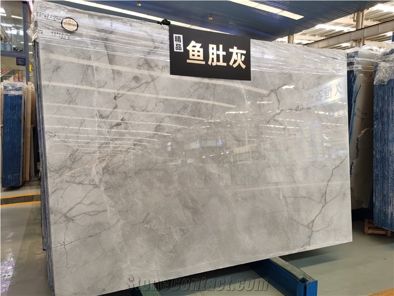 Super Fish Belly Grey Marble Slabs for Walls