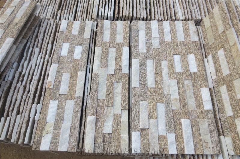 White Yellow Ledge Stone Cultured Quartzite Veneer