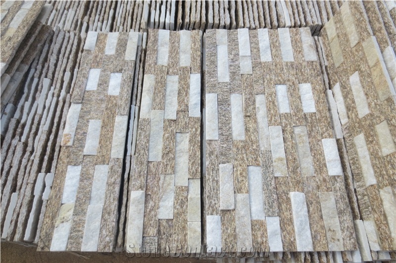 White Yellow Ledge Stone Cultured Quartzite Veneer