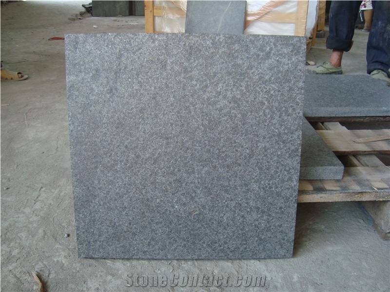 Black Pearl (Flamed+Brushed) Black Granite