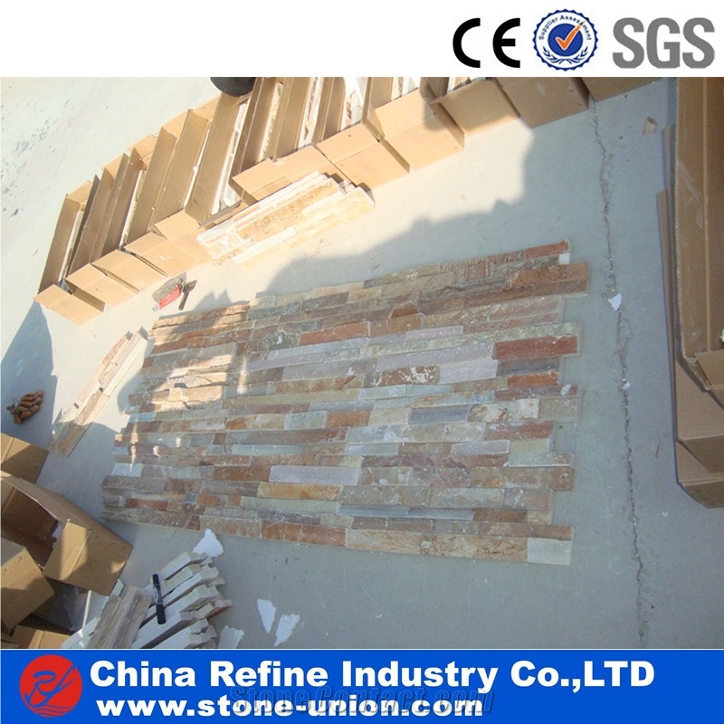 Cheap Yellow Quartzite Wall Covering Ledge Stone