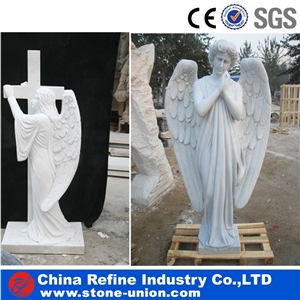 Cute Chirldren Angel Marble Handcraft Statue