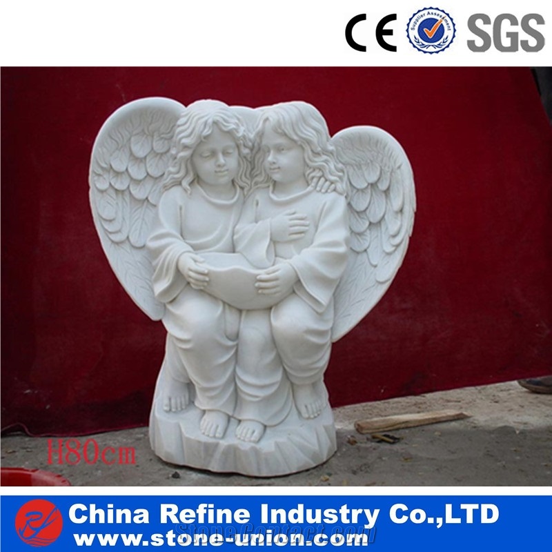 Cute Chirldren Angel Marble Handcraft Statue