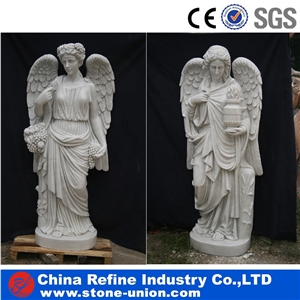 Cute Chirldren Angel Marble Handcraft Statue