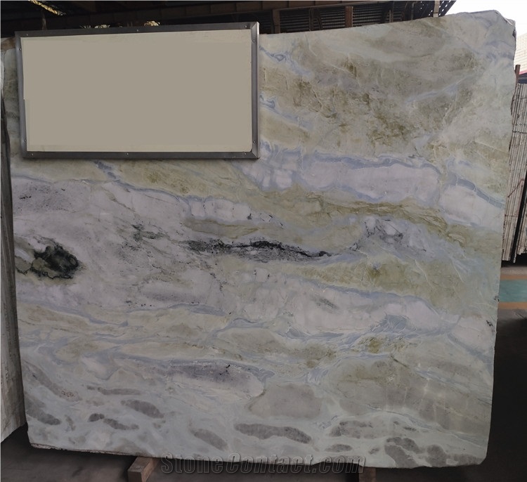 Emerald Jade Blue River Marble Lemon Ice Slab Tile