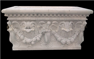 Hand Carved High Quality White Marble Ornament Planters